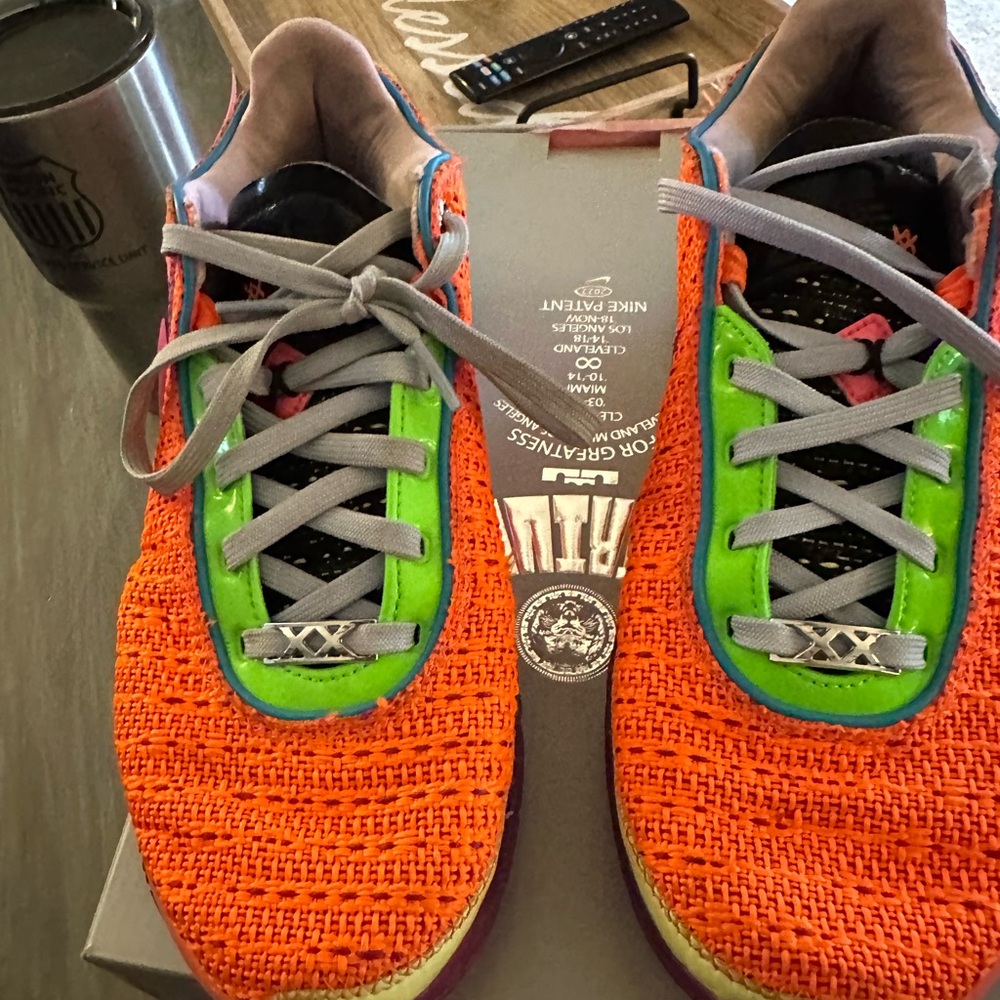 Lebron XX, worn a bit, but overall in good shape